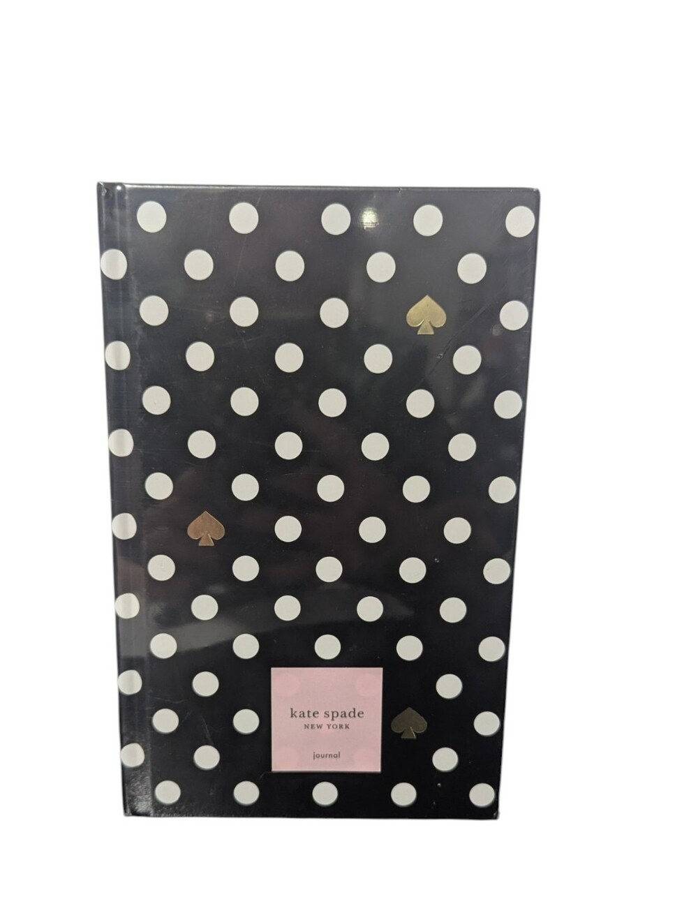 NWT Kate Spade Black & White Polka Dot Journal with Gold Spade Accents - Picture 1 of 3